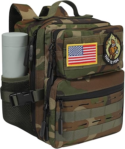 Miniatura 11 de Mini mochila táctica militar de 9L para hombres y mujeres, mochila táctica militar pequeña para deportes, gimnasio, senderismo, viajes, camping