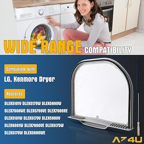 Miniatura 4 de Trampa de pantalla de filtro de pelusa para secadora que reemplaza para LG DLEX5101V DLEX5170W DLEX5680W DLEX7600WE DLEX5780VE DLEX7600KE DLEX5101W
