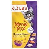 Meow Mix Original Choice Dry Cat Food, 6.3 Pound Bag 6.3 Pound (Pack of 1)