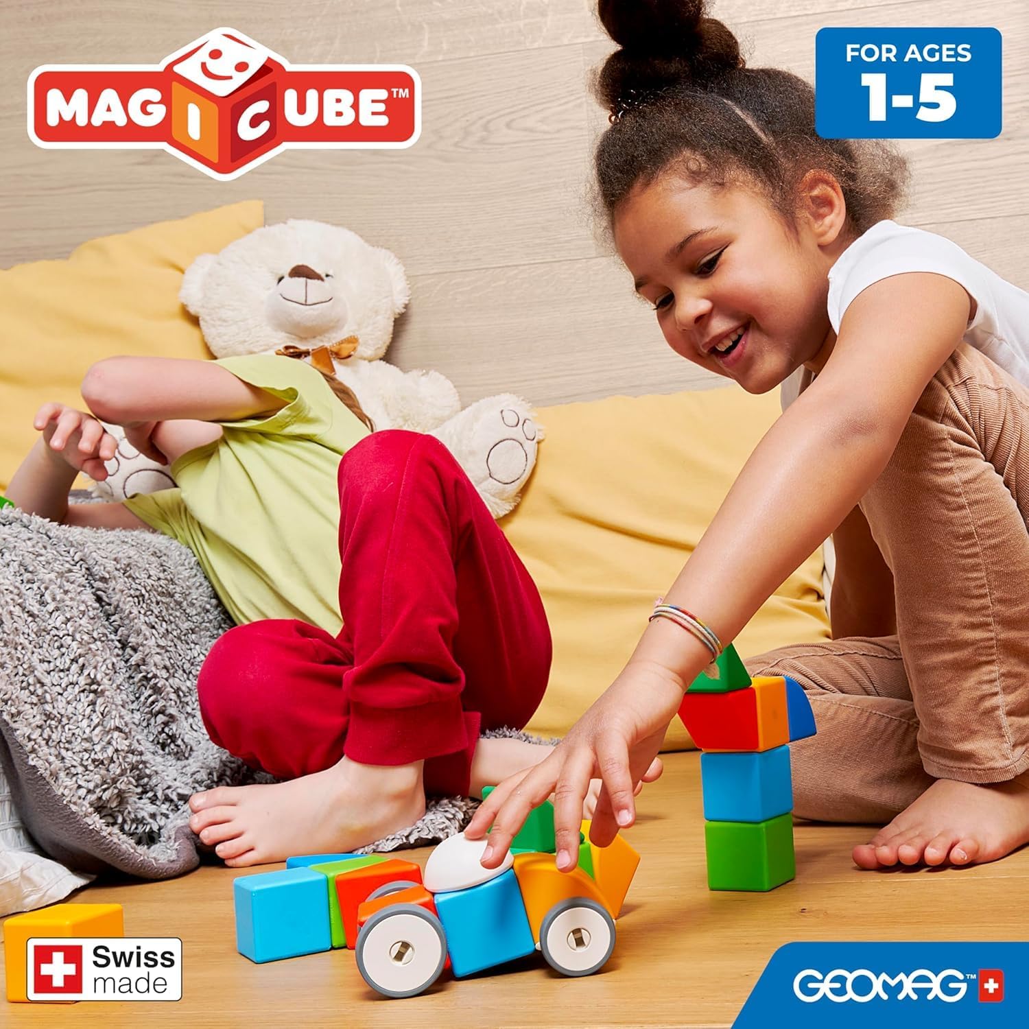 Geomag Magicube Magnetic Blocks for Toddlers Ages 1–5 | Swiss-Made STEM Building Toy Sets | Multiple (MAGICUBE_32PCS)