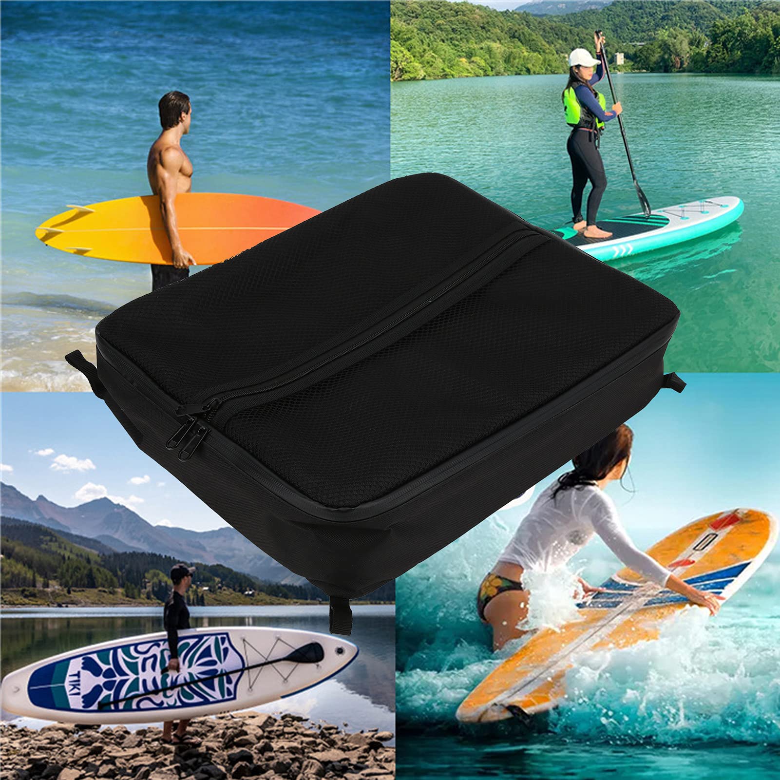 Alomejor Paddleboard Deck Mesh Aufbewahrungstasche Stand Up Paddle Board Deck Saugnapftasche für Kajak Paddle Surfboard