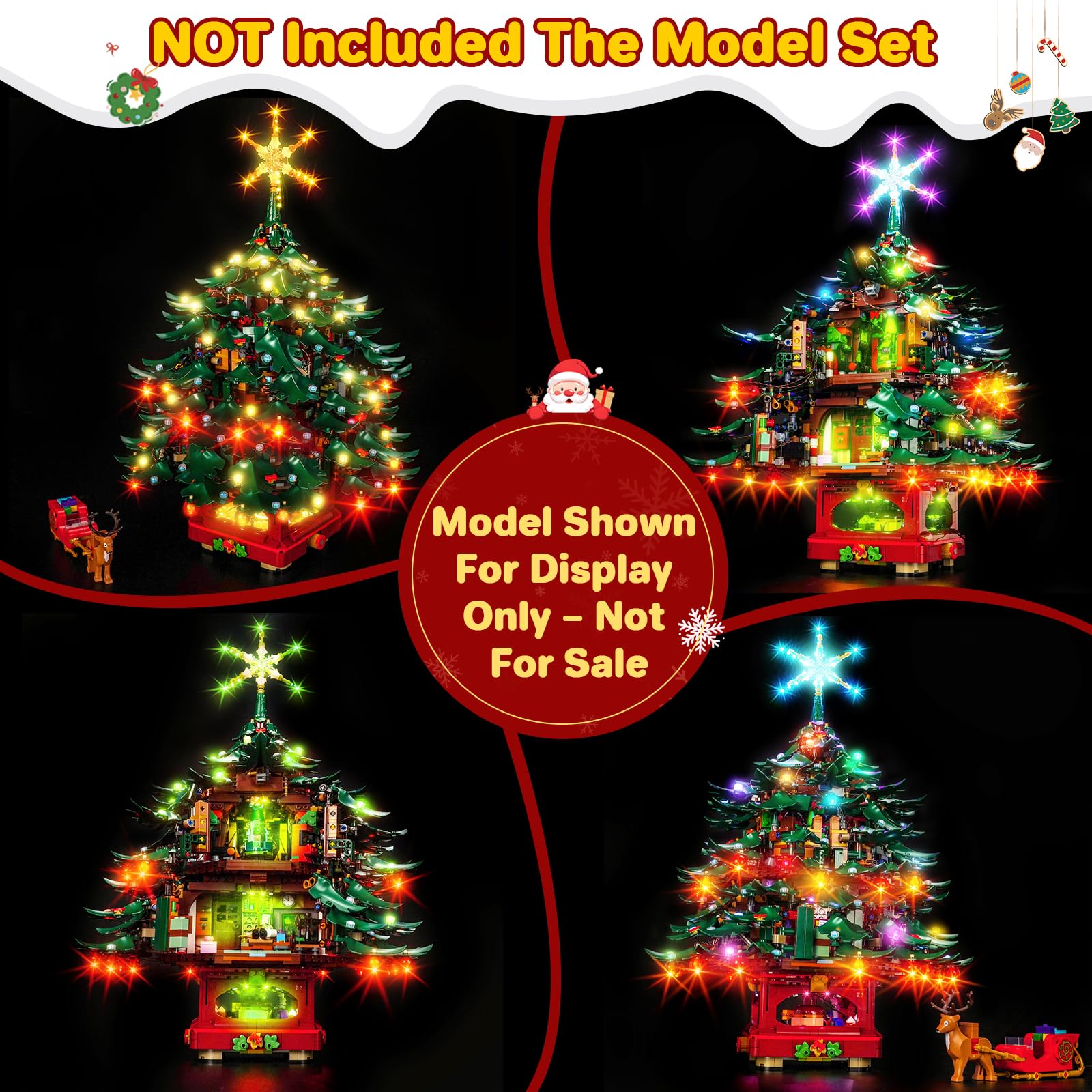 LocoLee Colorful Led Light Set Compatible with Lego 41843 Family Christmas Tree Decoration Led Decoration Lighting Kit Compatible with Lego 41843 Building Blocks Model,Only Lights Set,No Model - Image 3