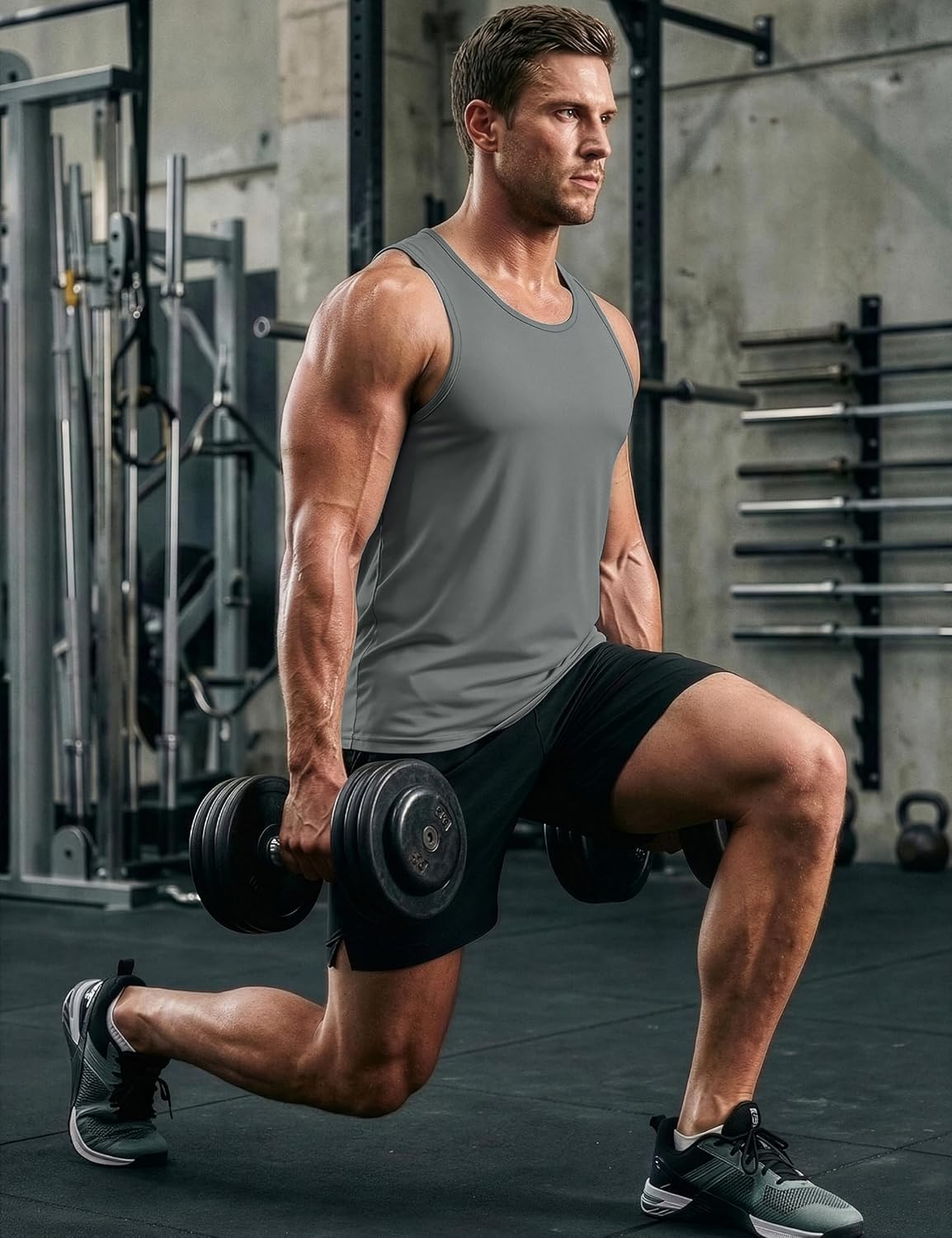 MAGCOMSEN 3 Pack Men's UPF 50+ Tank Top Quick Dry Summer Workout Muscle Sleeveless Shirts for Swim Beach Bodybuilding