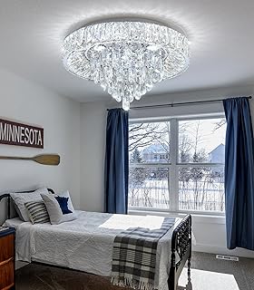 Modern Crystal Chandeliers for Dining Room LED Light Fixture Close to Ce...