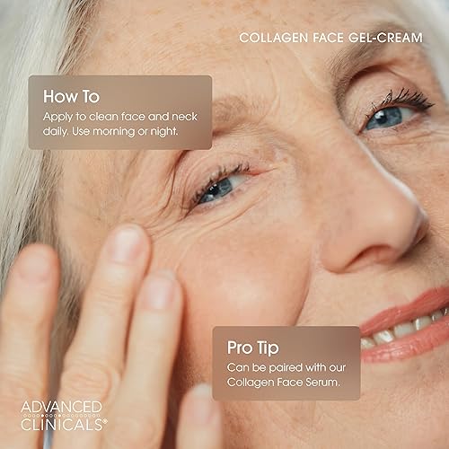 Miniatura 5 de Advanced Clinicals Crema de colágeno hidratante facial multielevación que refuerza y suaviza las líneas finas la piel flácida y las arrugas Loción