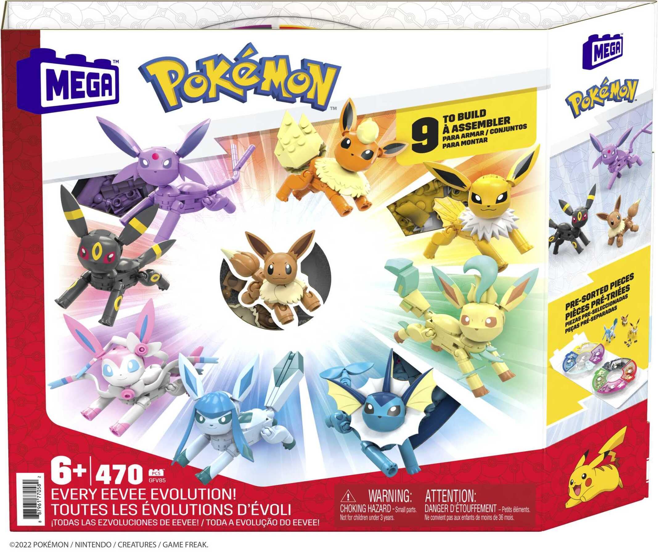 Mega Construx™ Pokémon™ Pack de evoluciones Eevee, juguete de construcción niños +6 años (Mattel GFV85)