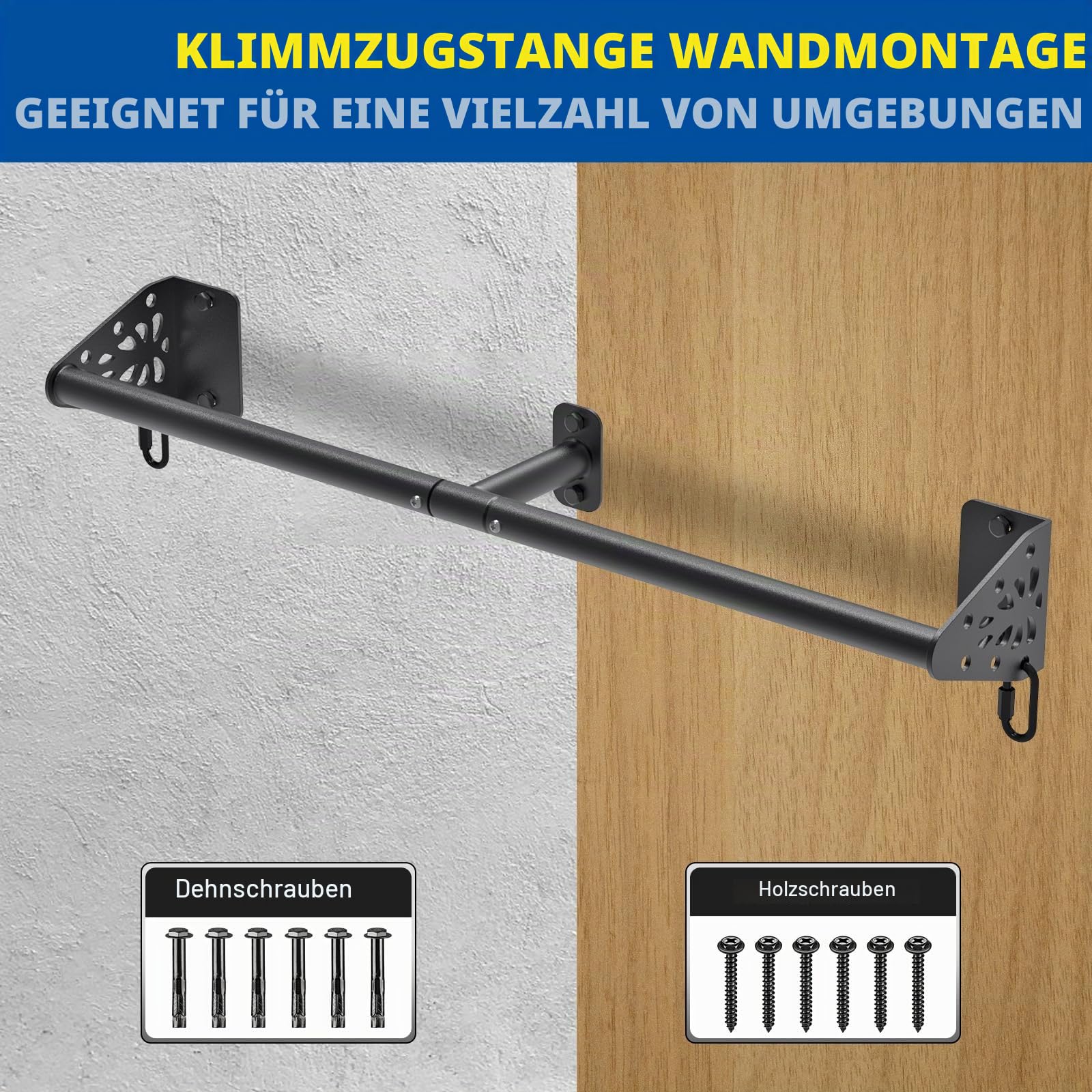 Kipika schwere Wand-Klimmzugstange, Türrahmen-Klimmzugstange für Heim-Fitnessstudio Krafttraining für den Oberkörper