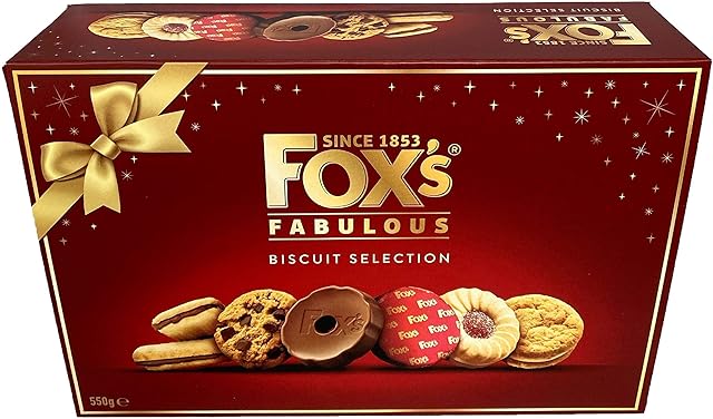 Foxs Fabulously Biscuit Selection Assortment Luxury Box |9 Varieties |Milk/Dark Choc Chunkie Cookies |Orange Sundae |Milk Chocolate Rounds |Viennese Fingers |Jam Creams |Golden/Butter Creams & Crunch
