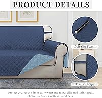 Vista 5 de ISSUNTEX Fundas de Sofá de Doble Protección 100% Impermeables para Sala de Estar, Fundas de Sofá para Sofá de 3 Cojines, Protector de Muebles