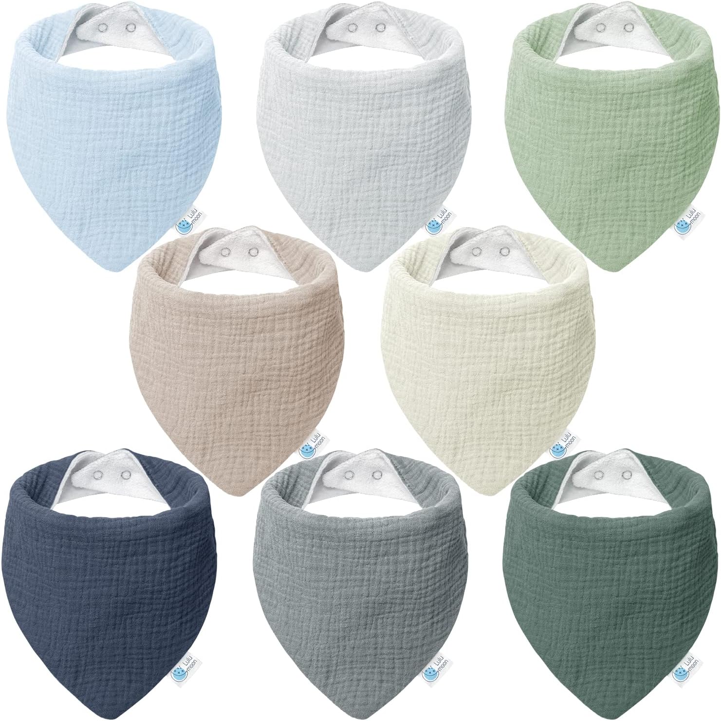 lulumoon Muslin Baby Bibs 100% Cotton Baby Bandana Drool Bibs for Teething and Drooling