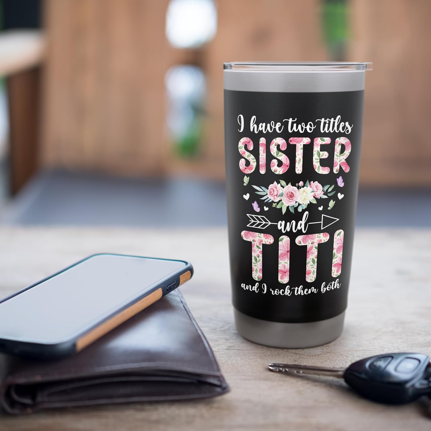 Sister And Titi Aunt Appreciation Titi Auntie Stainless Steel Insulated Tumbler - Image 7