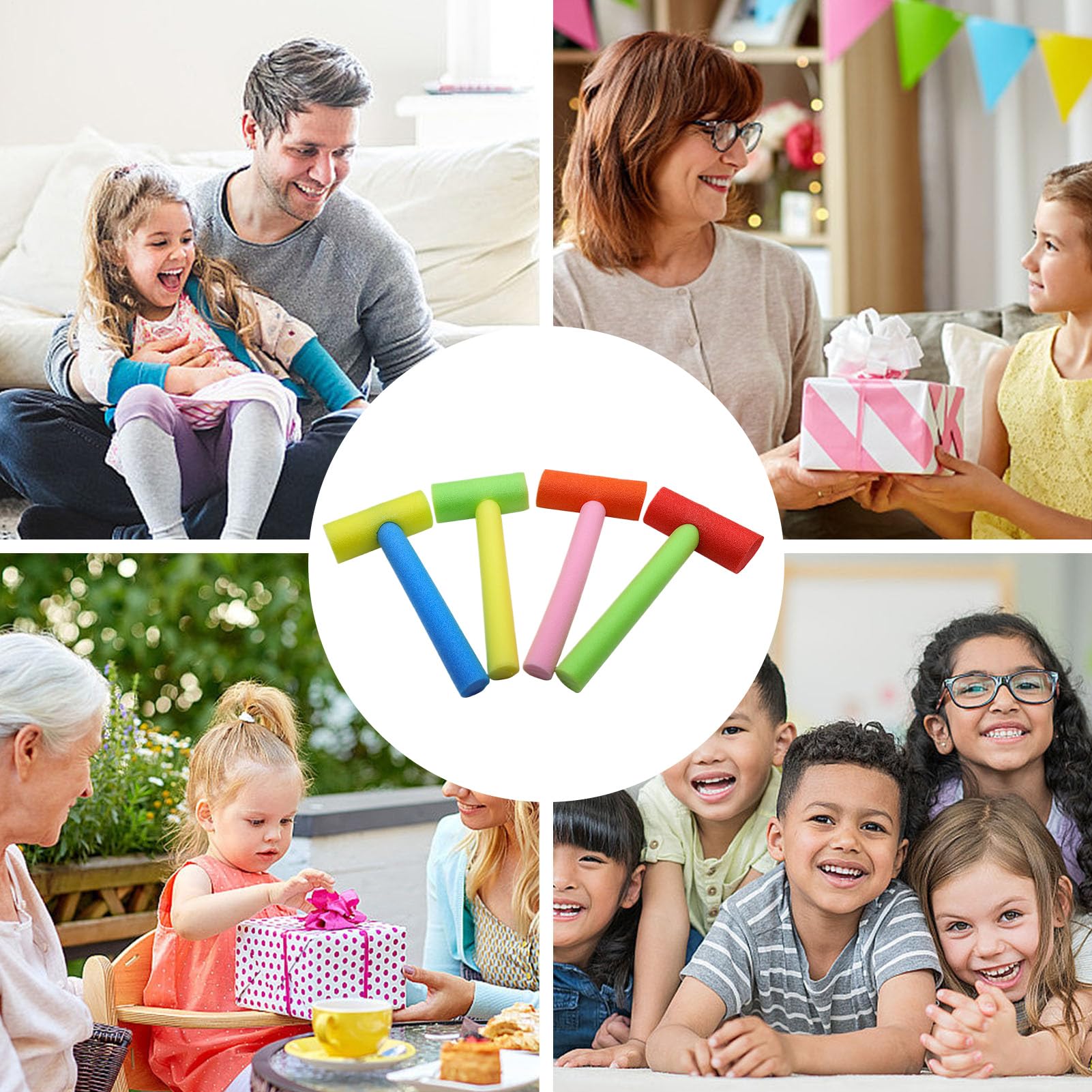 Manolyee – 4 Marteaux En Mousse Colorés Pour Bébé – Jeu Interactif, Moteur, Sensoriel