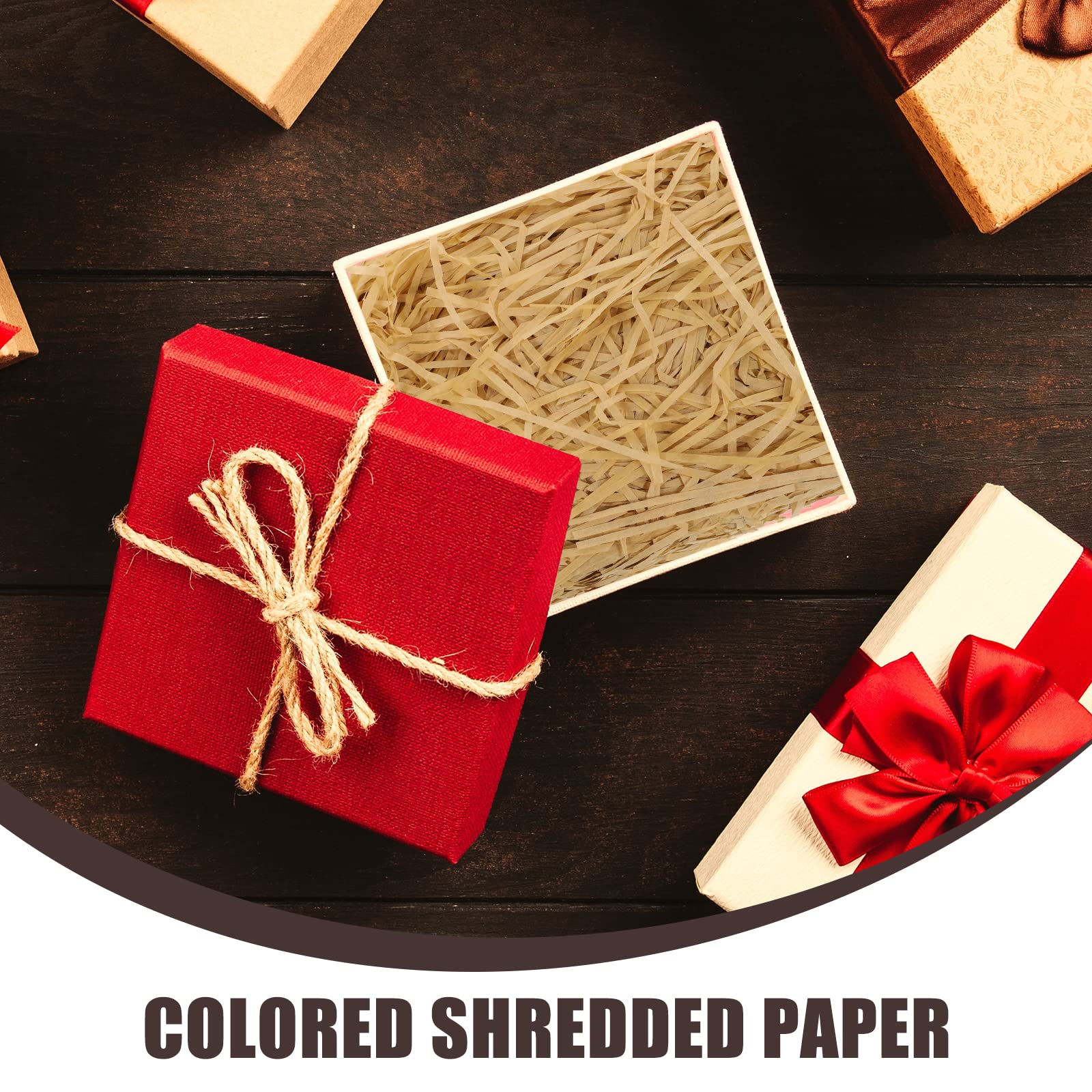 Papier Déchiqueté Couleur Café Clair - 100 G, Pour Emballage Cadeau, Remplissage Panier, Décoration événement