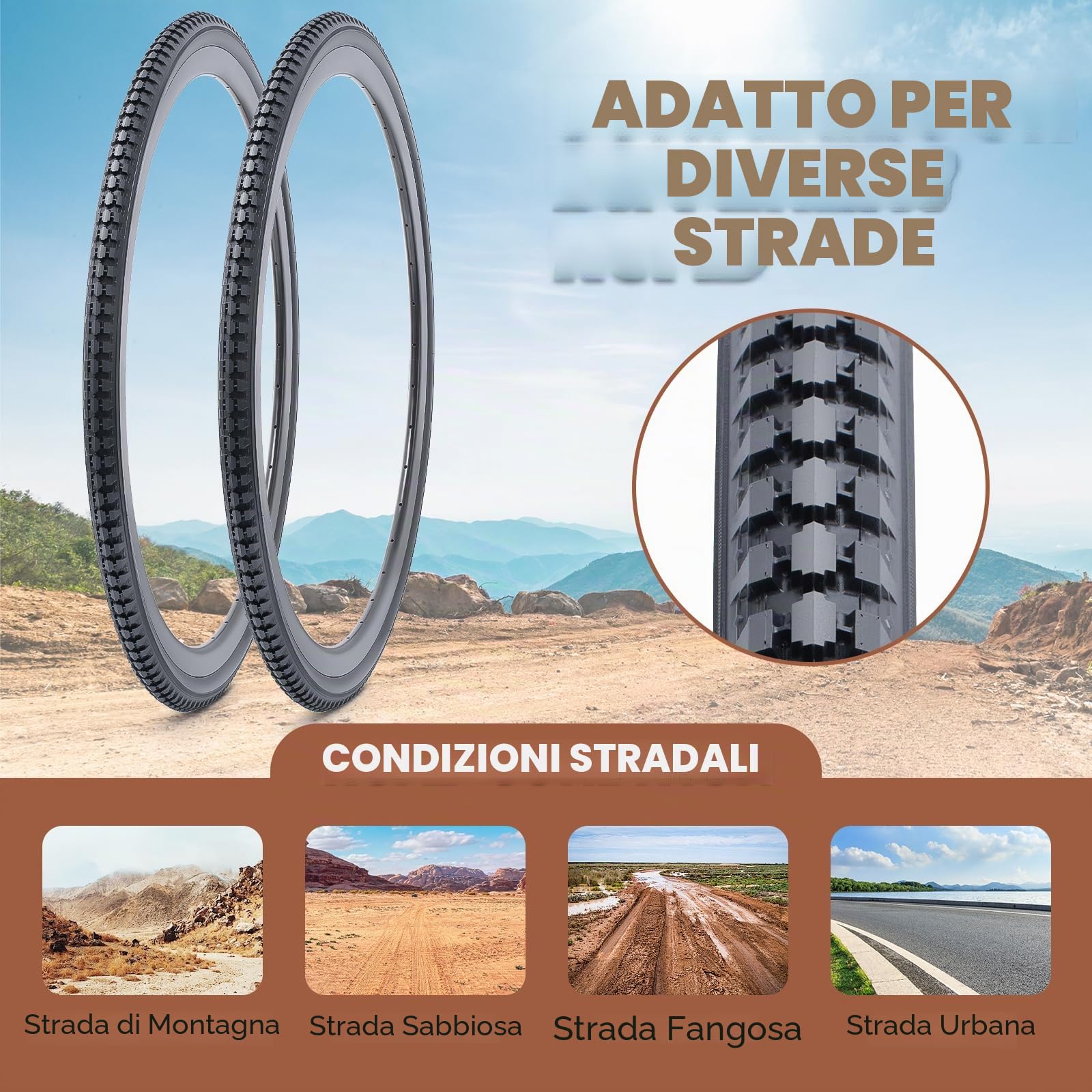 2 Pzs, 26x1 3/8 Pneumatici per bici, Durevole pieghevole 26 pollici 37-590 26 x 1 3/8 Pneumatici per bicicletta da strada, Pneumatici di ricambio per bici da strada, Copertoncino