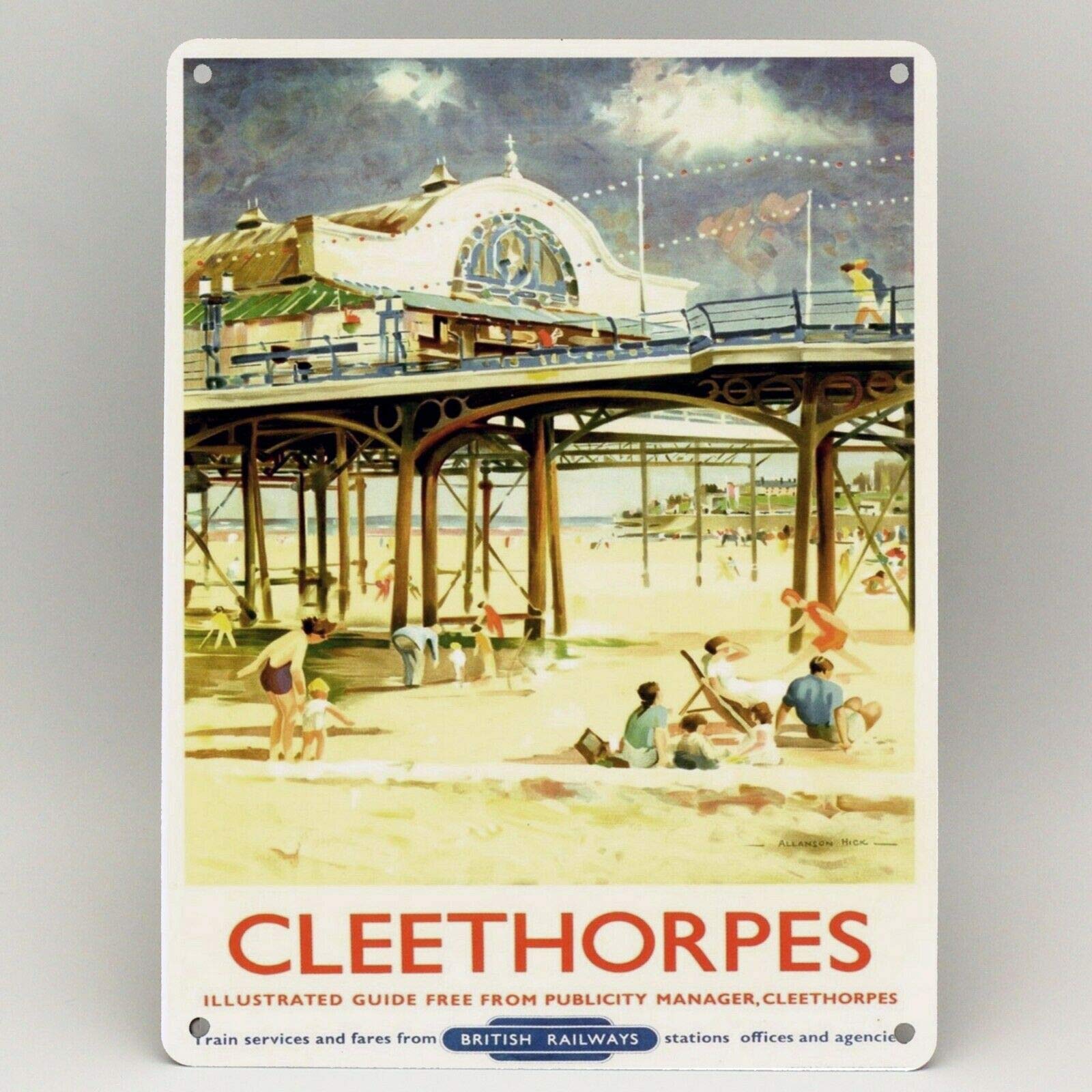 Epochsign Tin289 Cleethorpes Railway Poster Metal Sign Seaside Beach British Rail Travel Vintage Metal Tin Sign 8X12 Inches