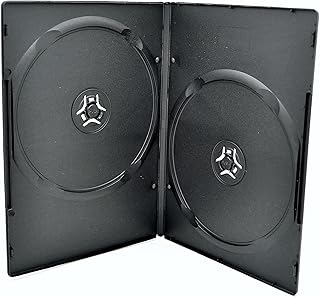 Maxtek 7mm Slim Black Double CD/DVD Case, 5 Pieces Pack. (2 Discs Capacity per Case)