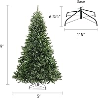 Vista 6 de Casafield Árbol de Navidad artificial de abeto verde realista de 9 pies con soporte de metal resistente