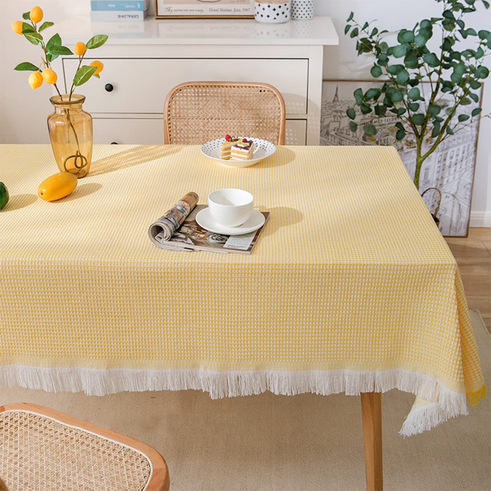 Nappe en lin de coton pour table de cuisine et repas de famille
