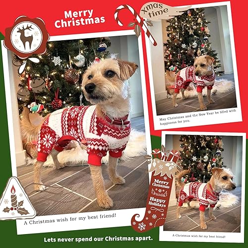 Miniatura 3 de KYEESE Pijamas de Navidad para perros pequeños, pijamas a cuadros para perros pequeños, pijamas navideñas para gatos