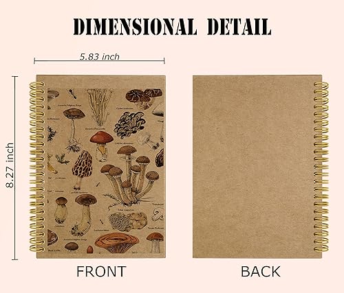 Miniatura 10 de Knibeo Cuaderno mágico de arte de hongos  Regalos de hongos para mujeres amantes de hongos, cosas de hongos, cuaderno encuadernado en espiral de