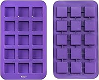 Vista 2 de Bakerpan Molde de silicona para brownie para hornear, tamaño individual de bocado de 1.5 pulgadas, cuadrados de brownie de silicona con divisores