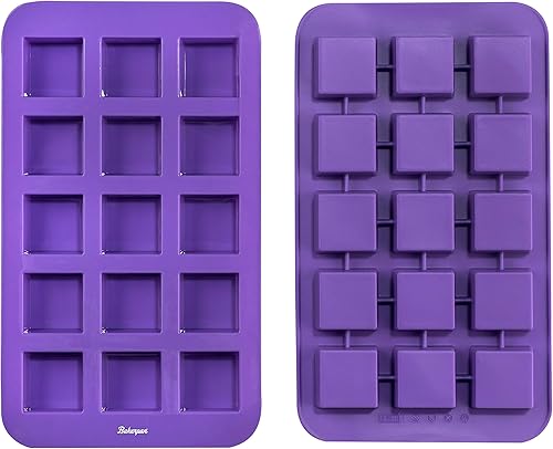 Miniatura 2 de Bakerpan Molde de silicona para brownie para hornear, tamaño individual de bocado de 1.5 pulgadas, cuadrados de brownie de silicona con divisores,
