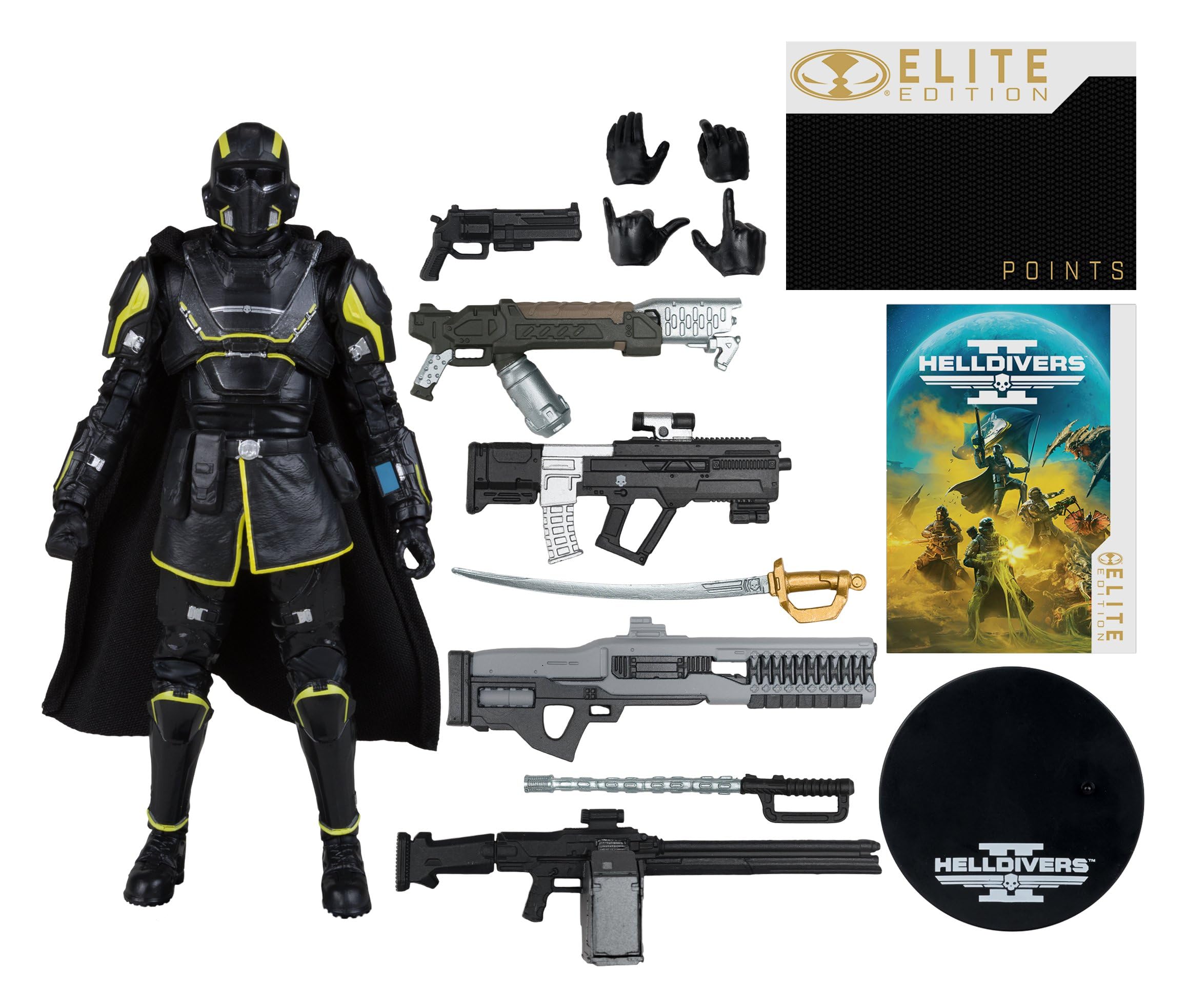 McFarlane Helldivers II Elite Edition B-01 Tactical #10 - Figura de acción (18 cm) | McFarlane Elite Edition #10 Deluxe Figura de 7 pulgadas con capa de artículos blandos, armas y base de exhibición