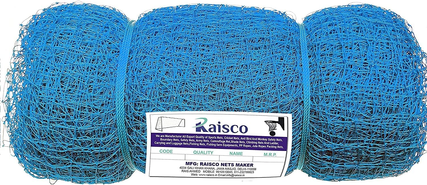 Raisco Nylon 10x10 Feet Ground Boundary and Practice Cricket Net (Blue)