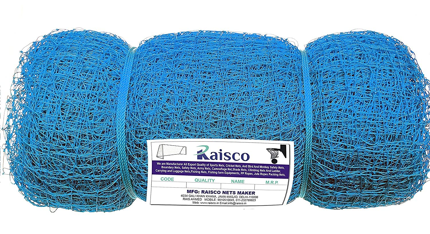 Raisco Nylon 10×10 Feet Ground Boundary and Practice Cricket Net (Blue) Raisco Nylon 10×10 Feet Ground Boundary and Practice Cricket Net (Blue)