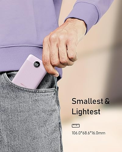 Miniatura 4 de VEEKTOMX Mini banco de energía de 10000 mAh, 22.5 W de carga rápida, pequeño cargador portátil con PD 3.0 y QC 3.0, cargador USB C delgado y ligero