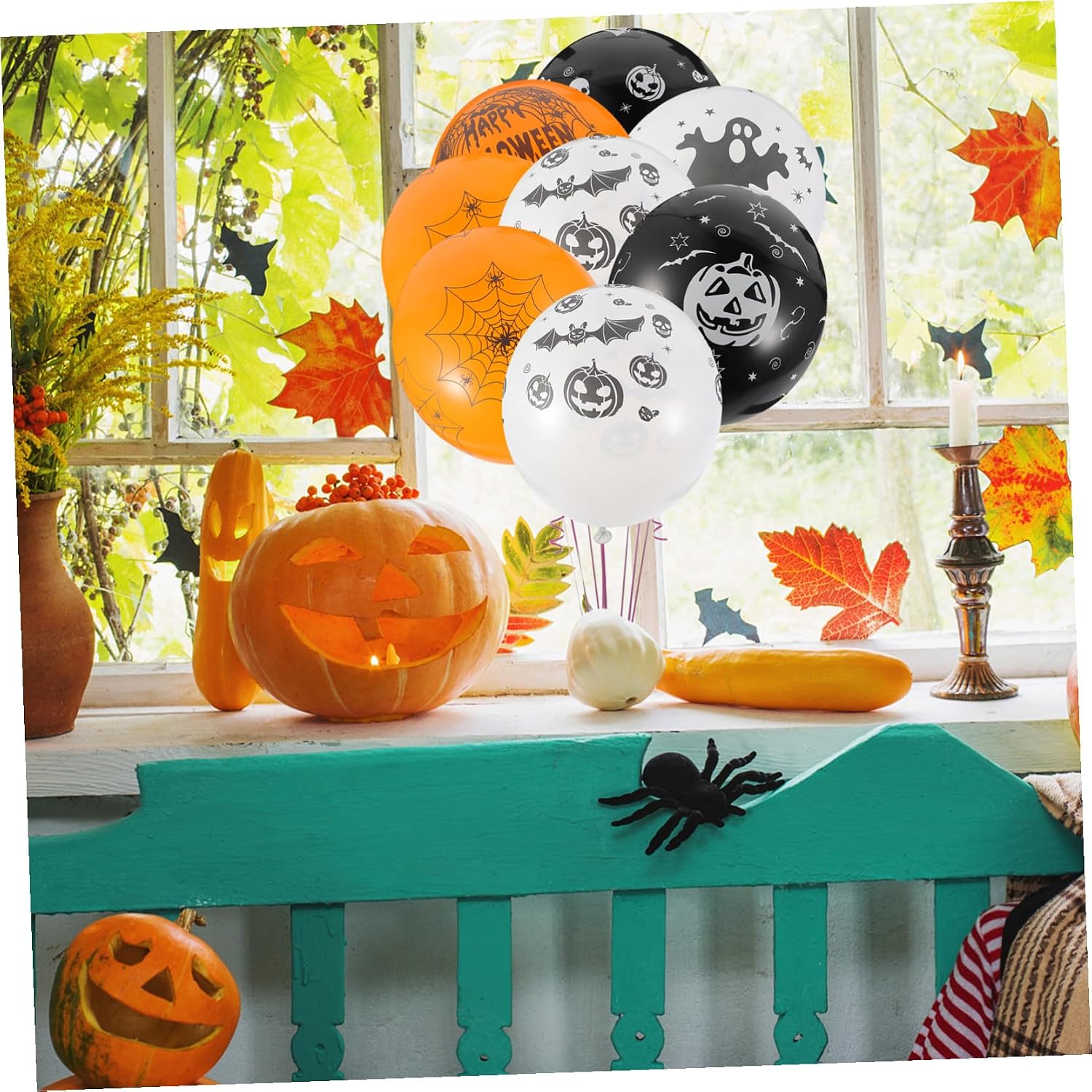 Operitacx Halloween Latex Balloons 100pcs Pumpkin Thickened Festival Party Decorations Random Styles for Horror and Holiday Celebration Supplies