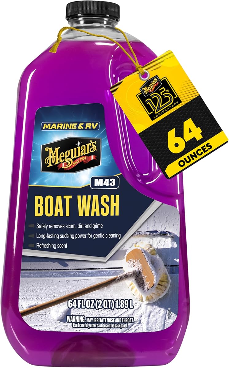 M43 Marine/RV Boat Wash, 64oz | pH-Balanced Boat/RV Wash for Protecting Fiberglass and Gel Coat, Streak-Free Shine that Keeps Surfaces Clean and Protected