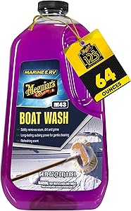 Meguiar's M43 Marine/RV Boat Wash, pH-Balanced Boat/RV Wash for Protecting Fiberglass and Gel Coat, Streak-Free Shine that Keeps Surfaces Clean and Protected, 64 Oz