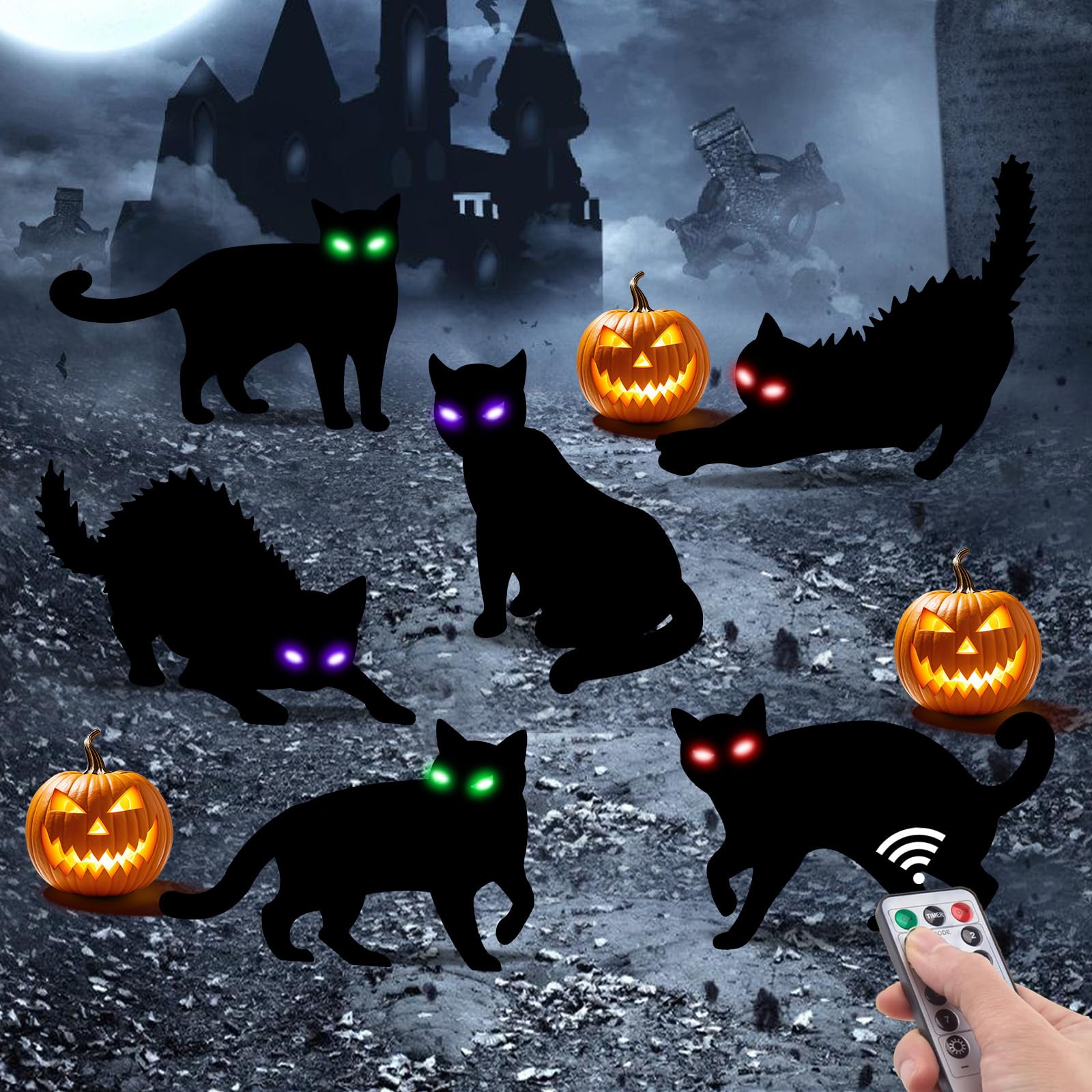 black cat Halloween decor product