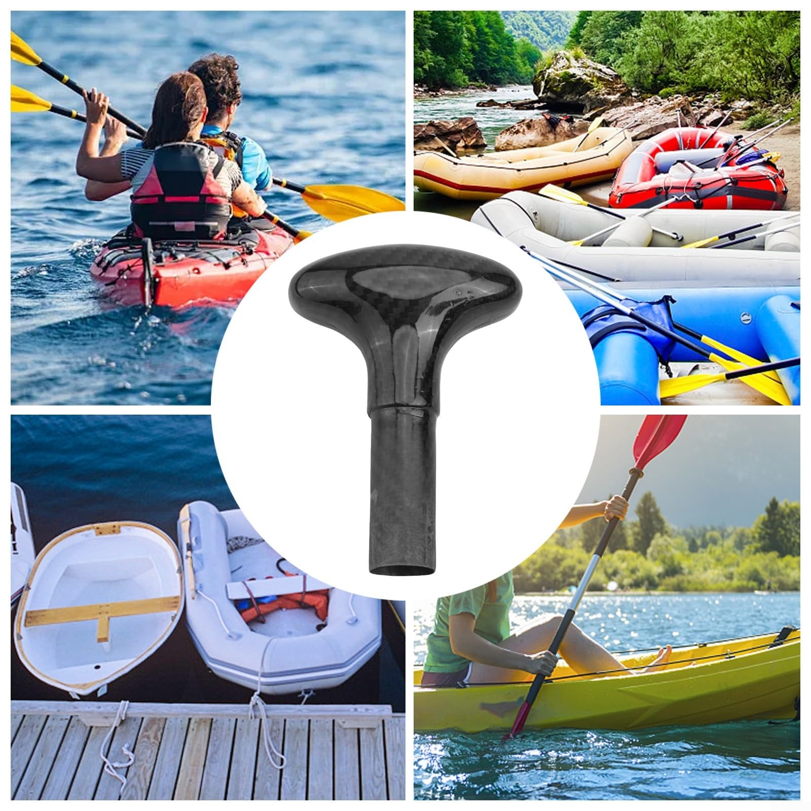 Accesorio del reemplazo de la manija de la paleta de la fibra de carbono 3K para el eje ligero del diámetro del tablero de surf los 2
