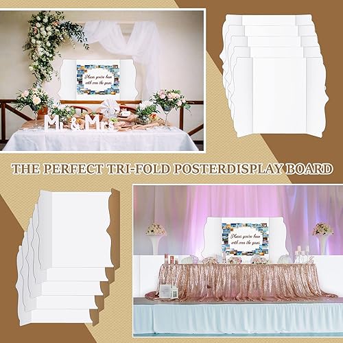Miniatura 3 de Geyee 20 tableros de póster triples de 36 x 48 pulgadas, tableros grandes de cartón corrugado blanco para proyectos de cartón plegable para