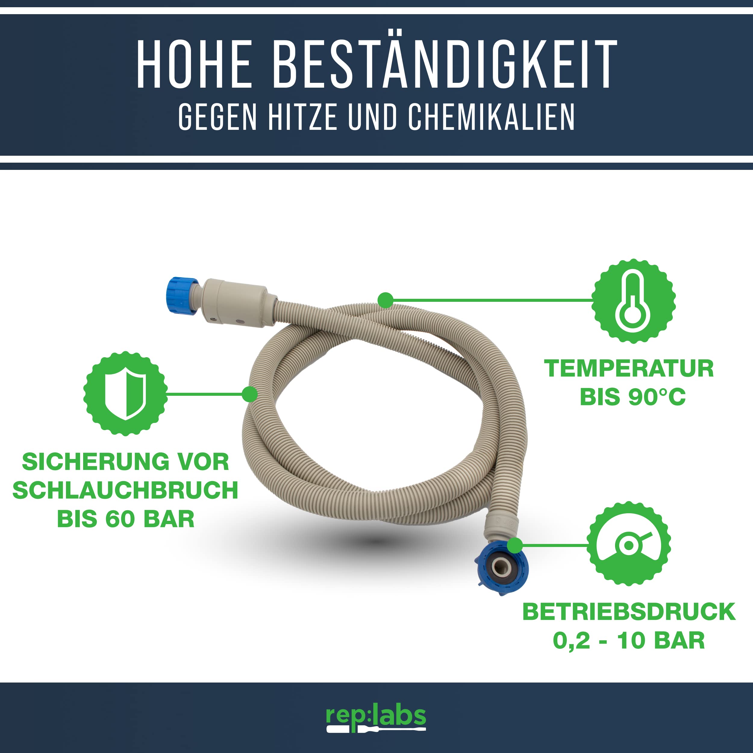 Aquastopschlauch 4m Aquastop Sicherheits-Zulaufschlauch Schlauch universell anwendbar für Waschmaschinen und Geschirrspüler mit 3/4 Anschlussverschraubung