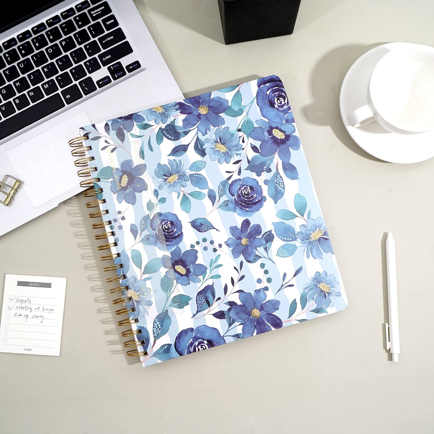 CAGIE Spiral Notebook Journal 8.5 x 11 Hardcover Notebooks College Ruled with Large Pockets Aesthetic Floral Note Book Spiral Bound Notebooks for Work Note Taking Women Writing School, 200 Pages - Image 8