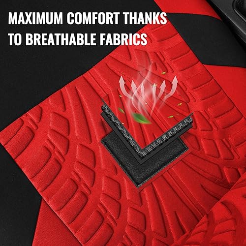 Miniatura 7 de AUTOYOUTH - Juego completo de fundas color rojo para asiento de vehículo, fundas de asiento delantero con funda de asiento dividido para automóviles