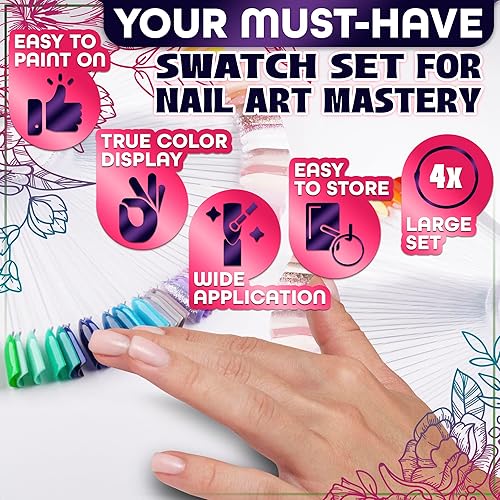 Miniatura 4 de 100 unidades de barras de uñas para uñas acrílicas, puntas de exhibición de uñas de gel, puntas de esmalte de uñas, puntas de uñas de plástico,