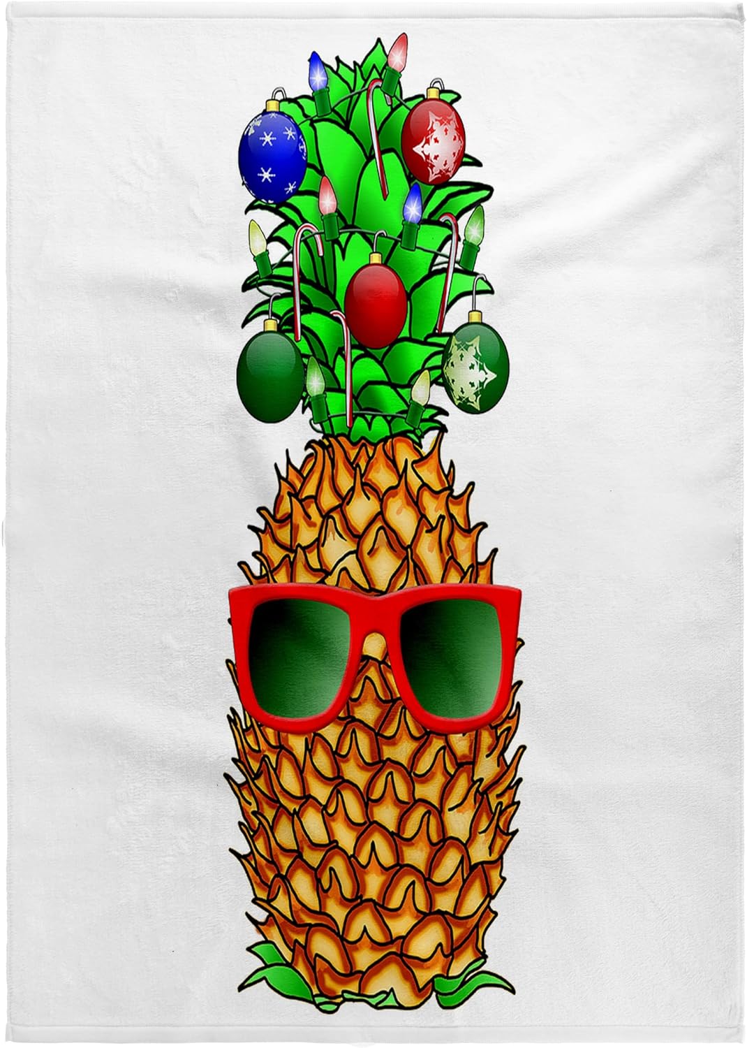 3dRose A Cute Christmas Holiday Pineapple Decorated with Ornaments. 22x30 Bath Hand Pool Towel