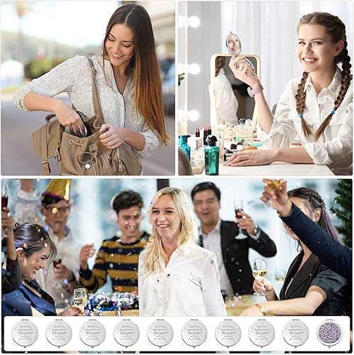 Vista 14 de Roowest 30 piezas de espejo compacto inspirador "You're Awesome Reminder", regalos de agradecimiento para mujeres, empleados, compañeros de trabajo