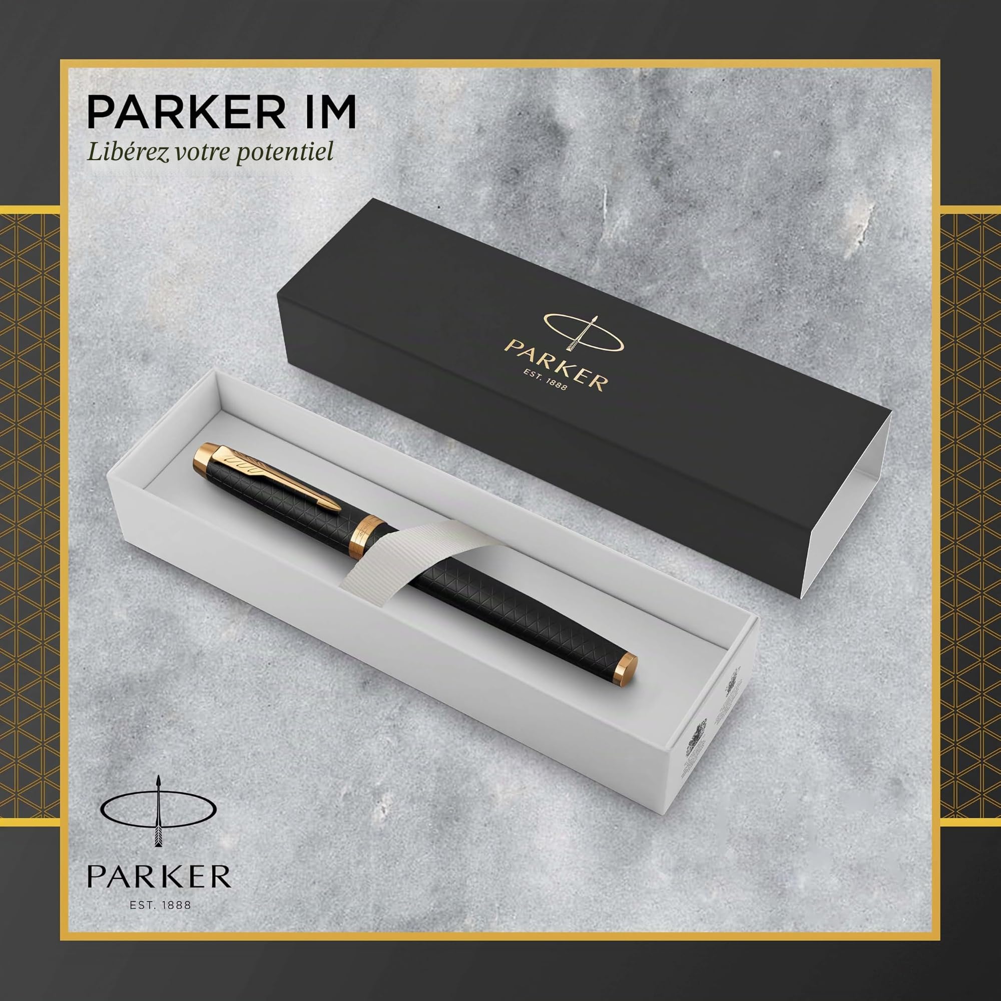 Parker IM stylo plume | noir premium | pointe fine | coffret cadeau