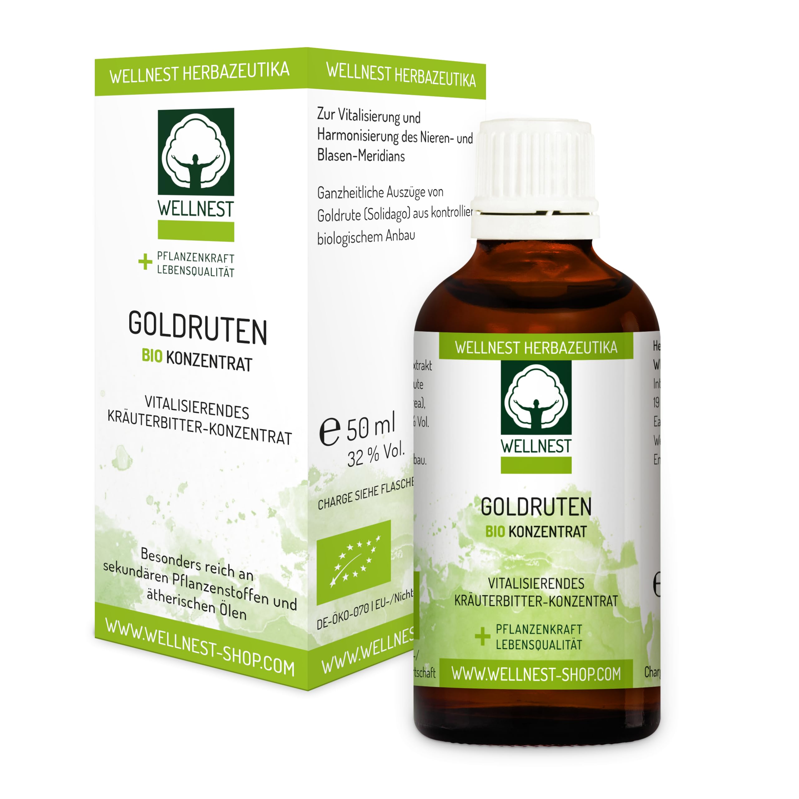 Bio Goldruten Konzentrat 1er Pack (1 x 50 ml) – Tonikum für Nieren und Blase, naturrein, vegan, inkl. Anwendungshinweis
