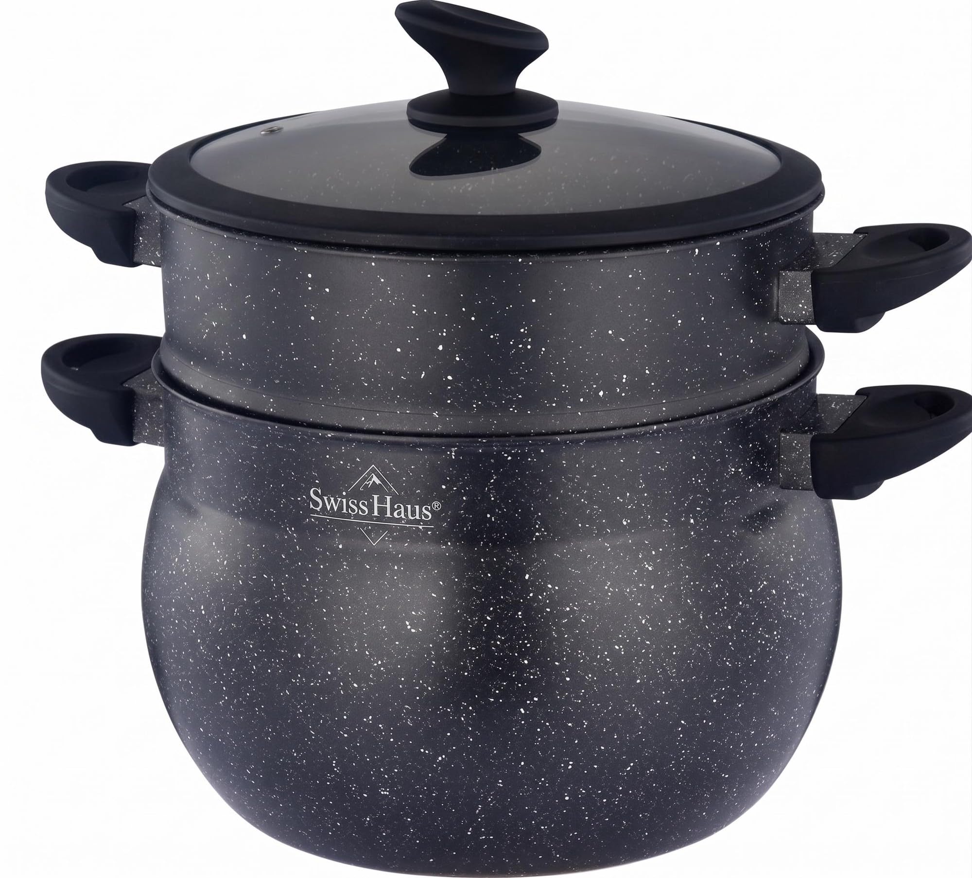 Olla para cuscús Colección Lausanne SH-CCP24M - Apta para todo tipo de cocinas- Revestimiento cerámico antiadherente Sapphire™ - Ø24 cm 9 L - Tapa de silicona, cuerpo cónico