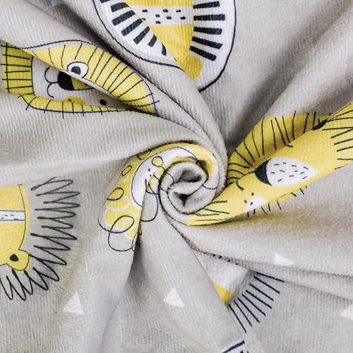 Miniatura 3 de Manta de bebé para niños, manta de felpa suave con respaldo de puntos de doble capa, manta de recepción impresa de león pequeño 30 x 40 pulgadas