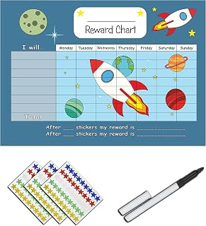 Star Reward Chart For kids: Encourage Good Behaviour, Daily Routine, Chores Space Themed