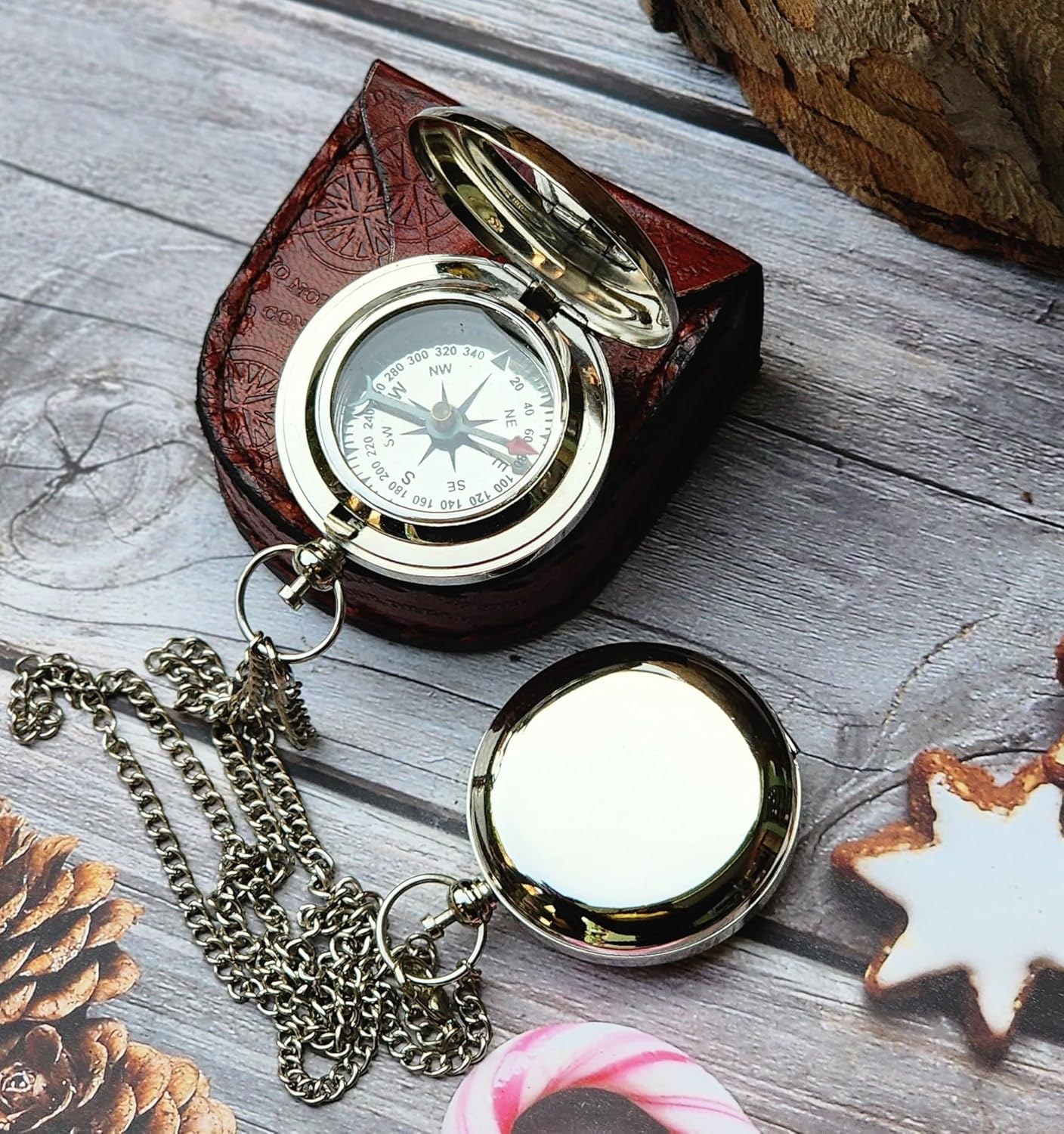 Personalized Silver Compass, Working Compass with Case, Engraved Brass Compass, Wedding Gift, Christening Gift, First Anniversary, Baptism Keepsake, Personalized Gift