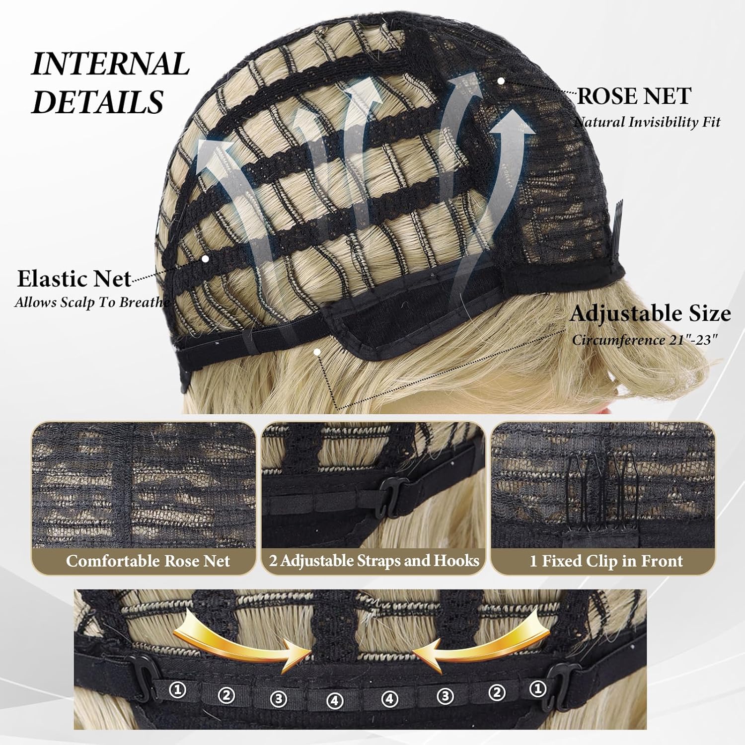 Mens Blonde Wig Short Layered Natural Wavy Synthetic Heat Resistant Hair Wigs Male Guy Daily Party Halloween Costume Cosplay Wigs (Ash Blonde) - Image 7