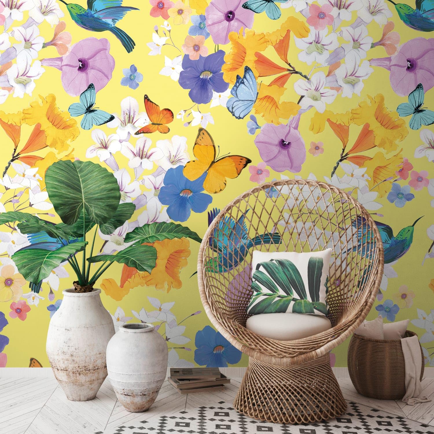 Papier peint floral de prestige Profhome 391971-GU intissé multicolore